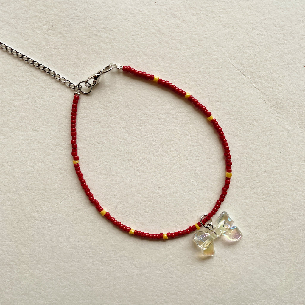 Clear bow anklet ✨