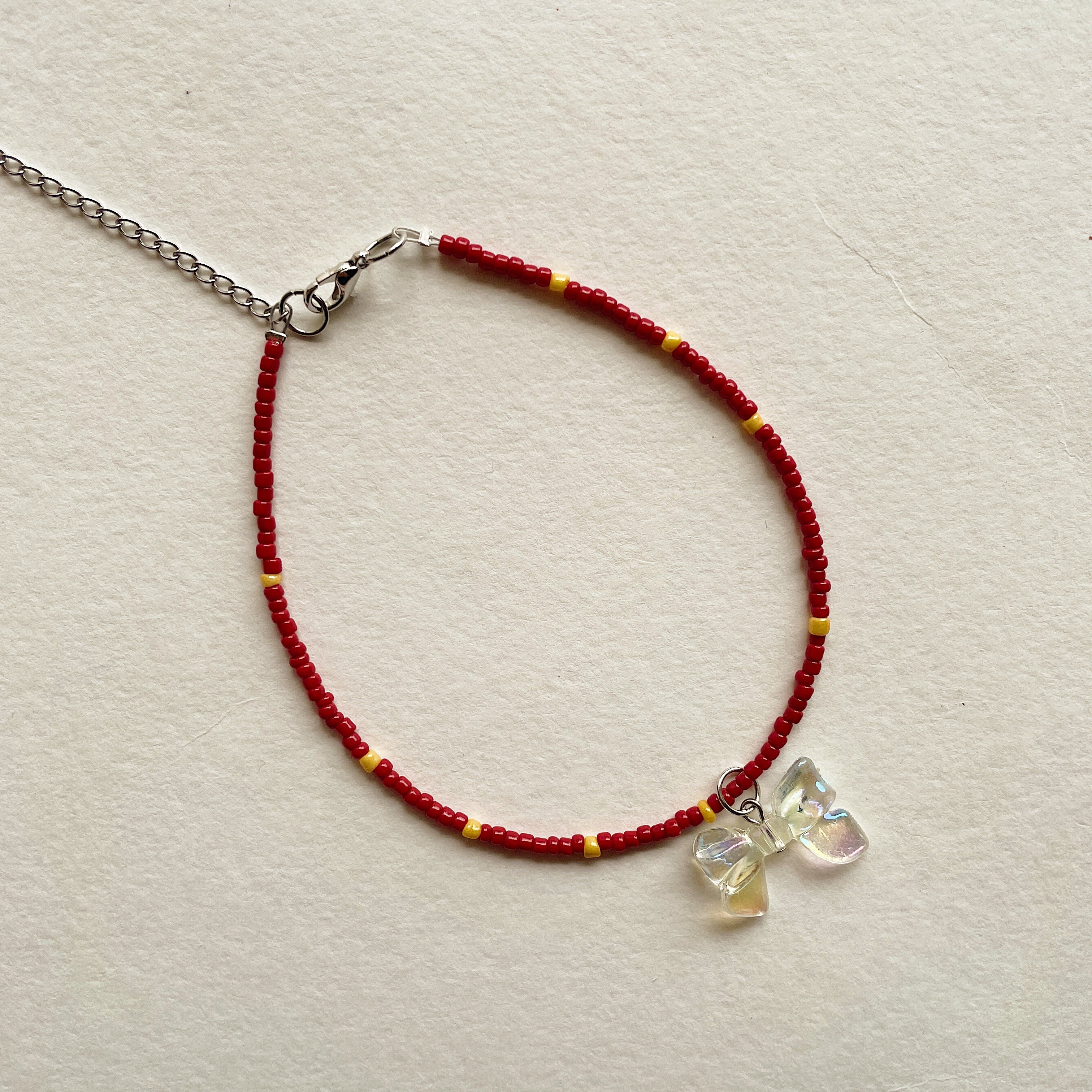 Clear bow anklet ✨