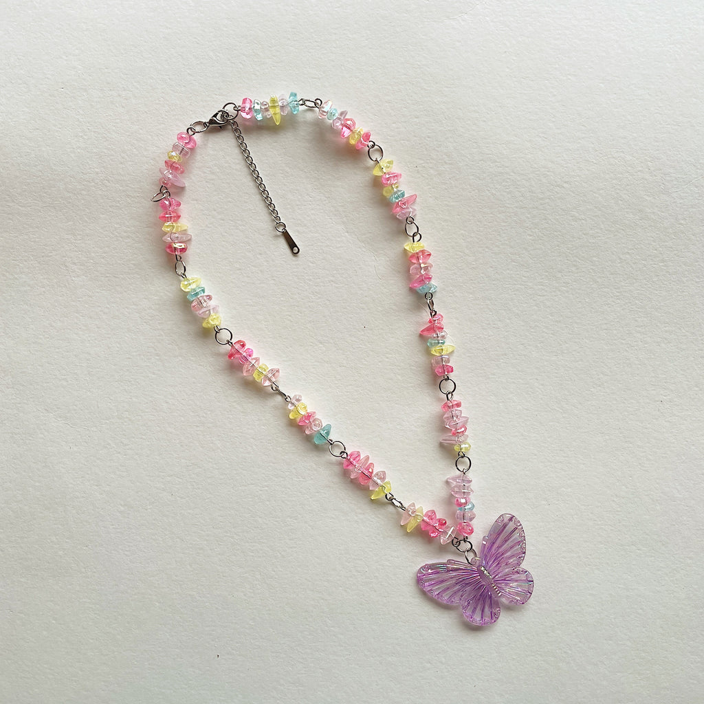 Purple butterfly pendant necklace ✨