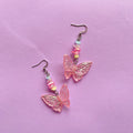 Pink butterfly earrings ✨