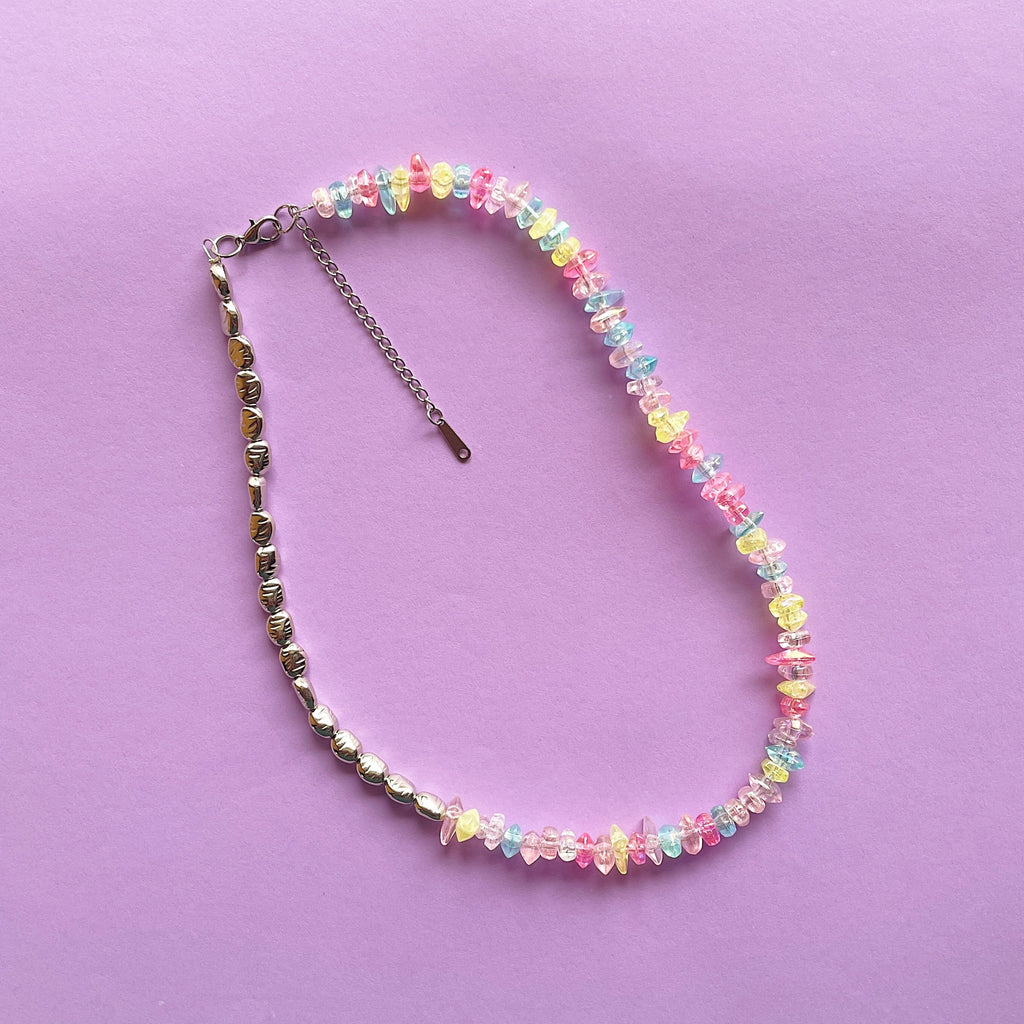 Metal & crystals necklace ✨