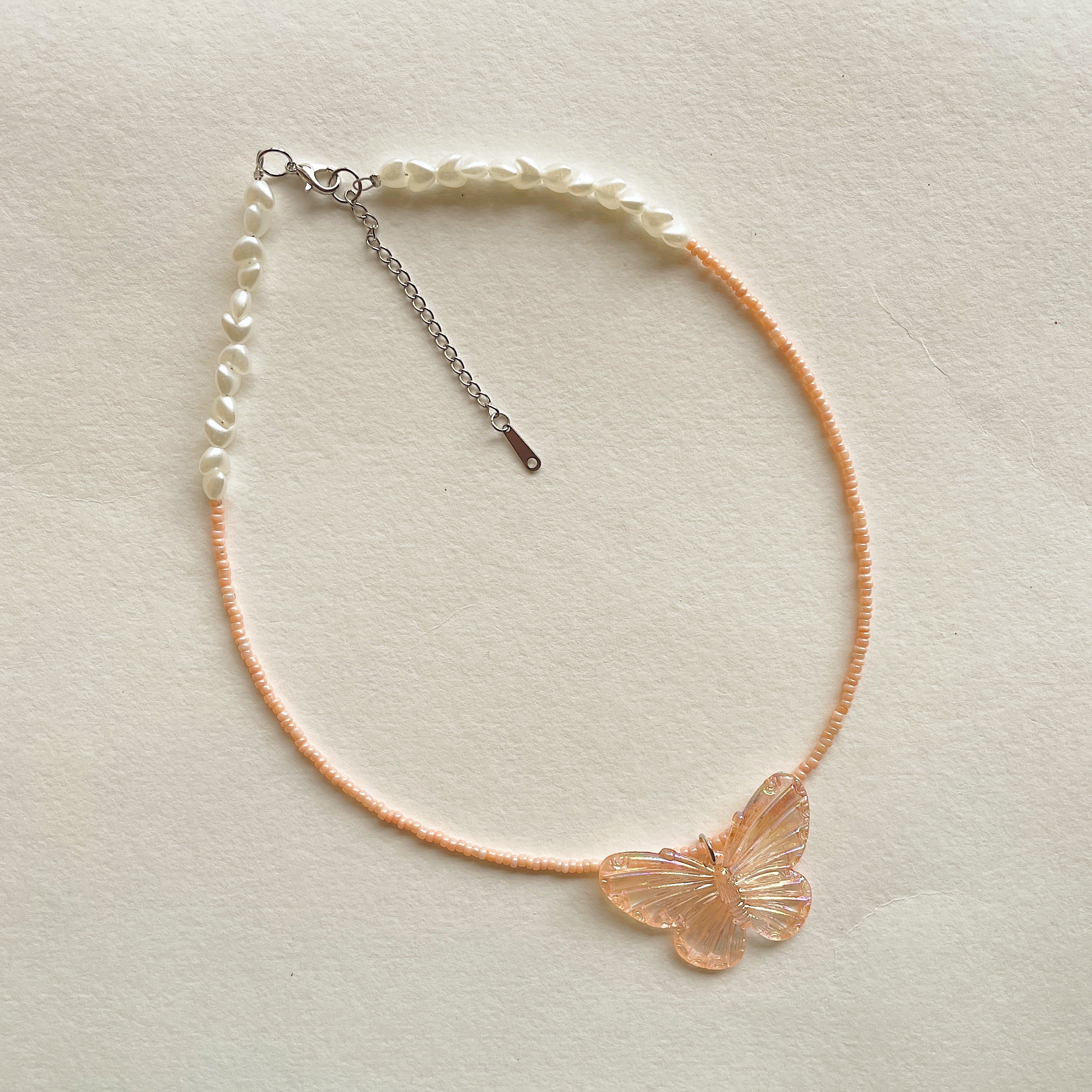 Orange butterfly pendant necklace ✨