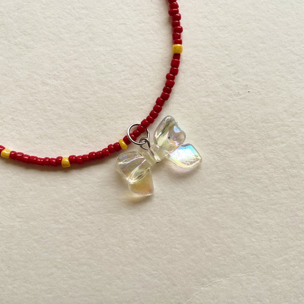 Clear bow anklet ✨