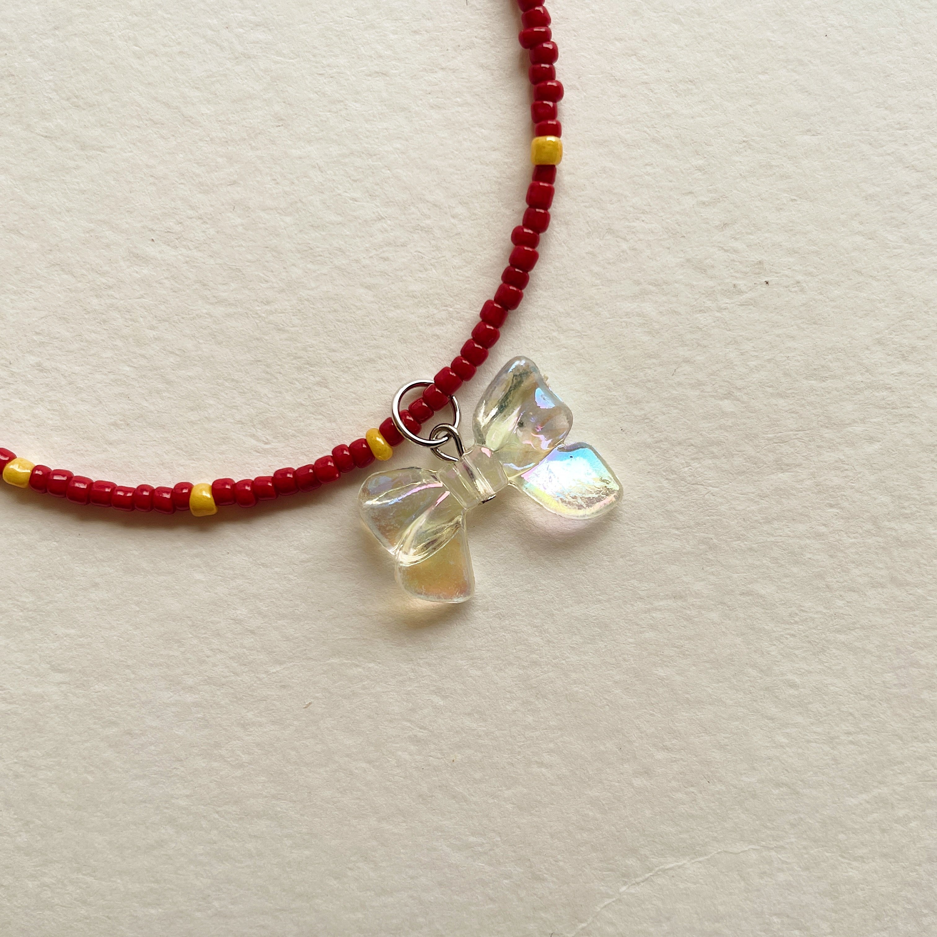 Clear bow anklet ✨