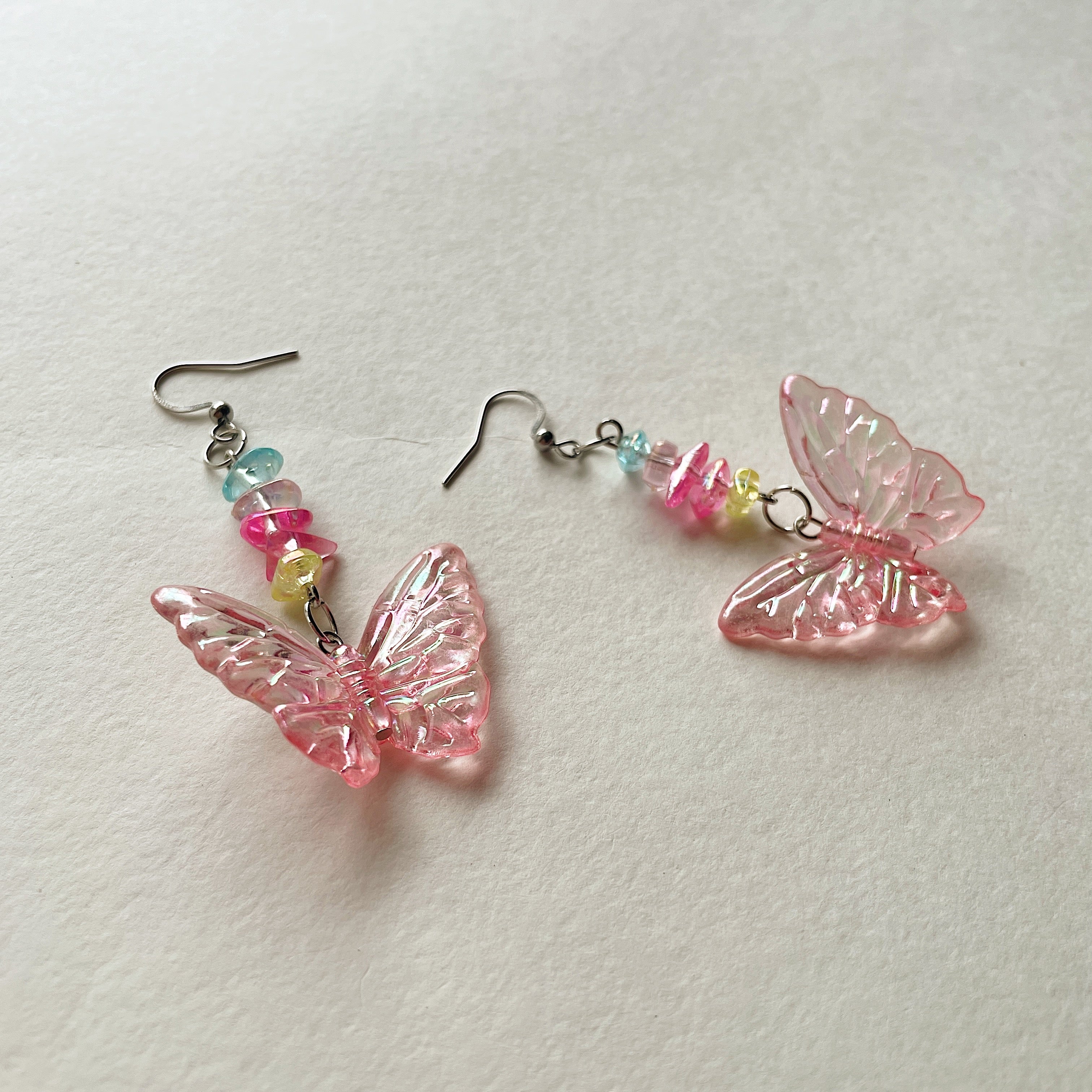 Pink butterfly earrings ✨