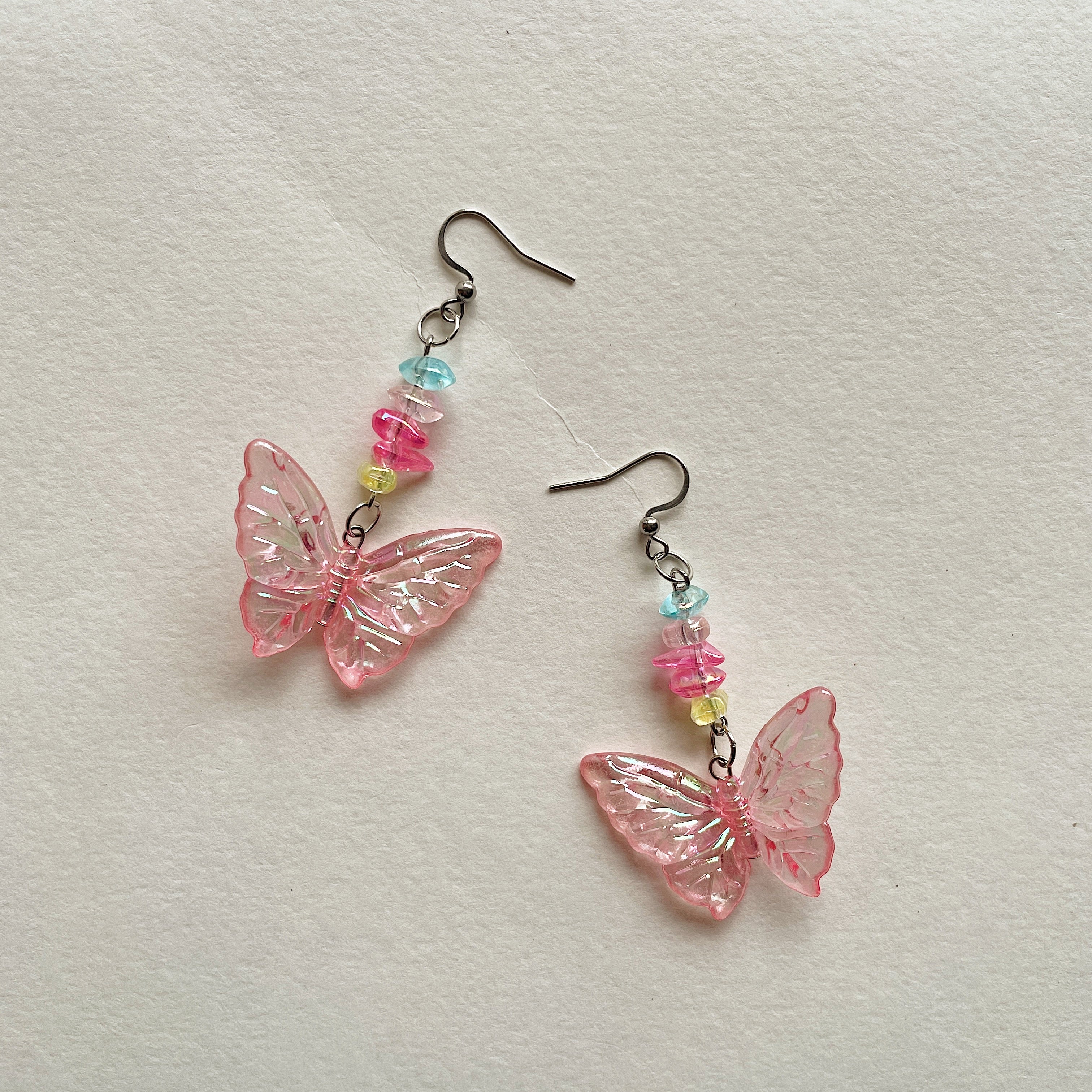 Pink butterfly earrings ✨