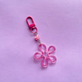 Pink big flower keychain ✨
