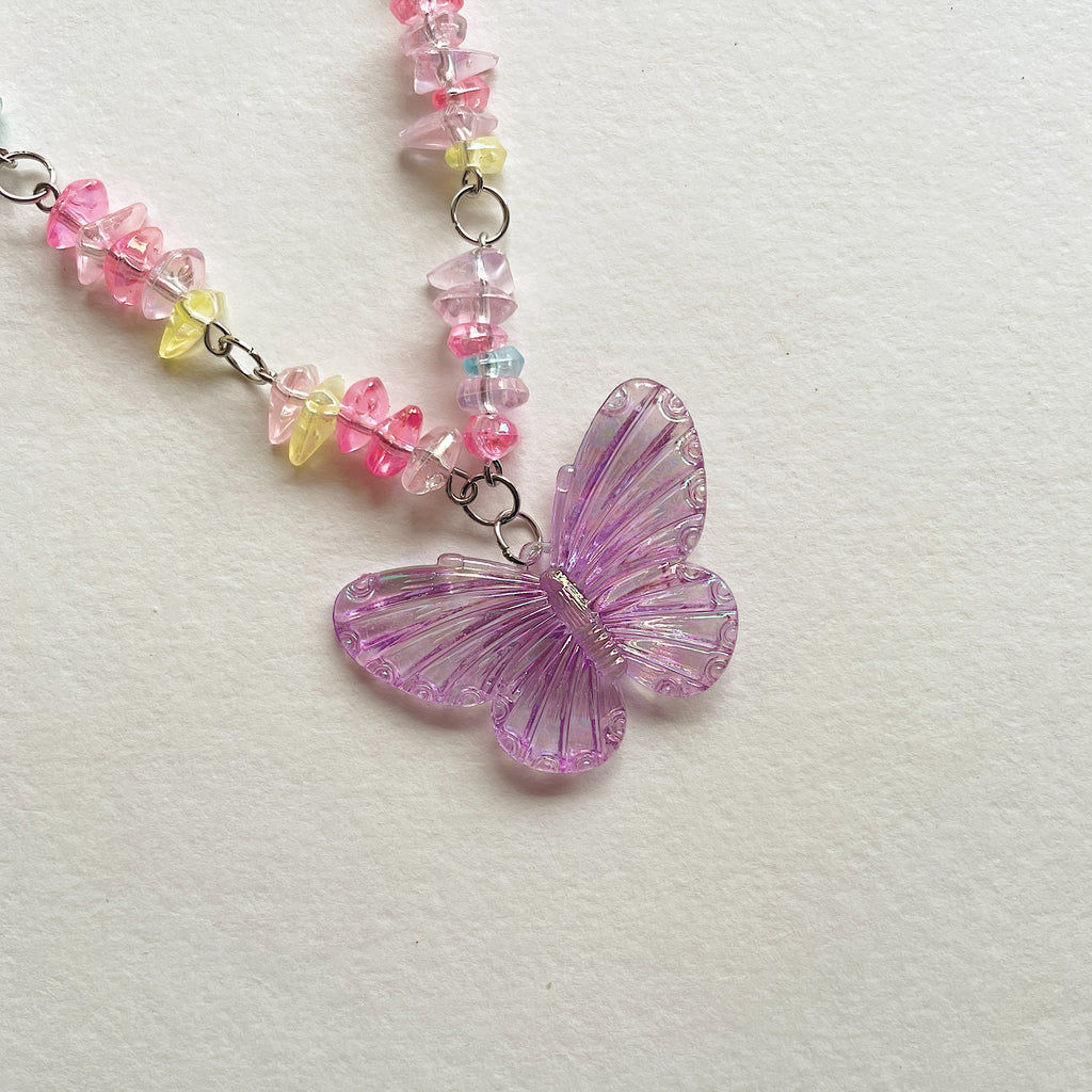 Purple butterfly pendant necklace ✨
