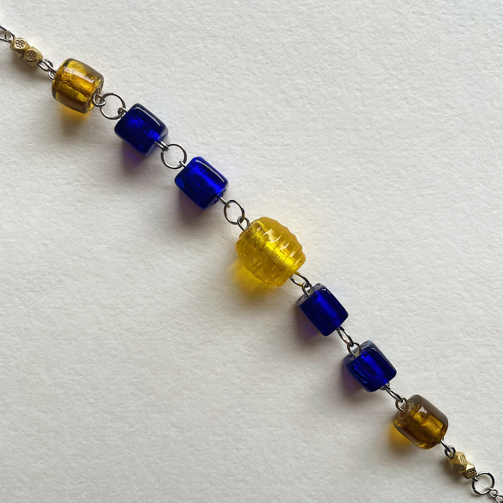 Yellow & blue bracelet ✨
