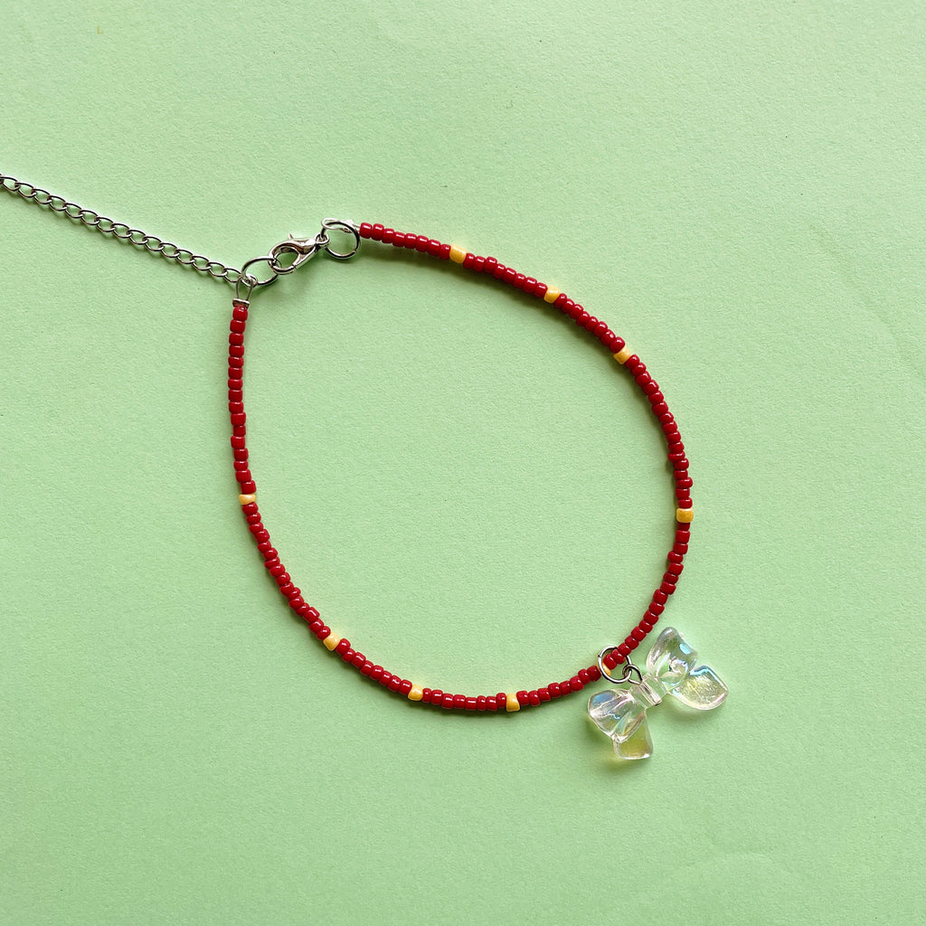 Clear bow anklet ✨