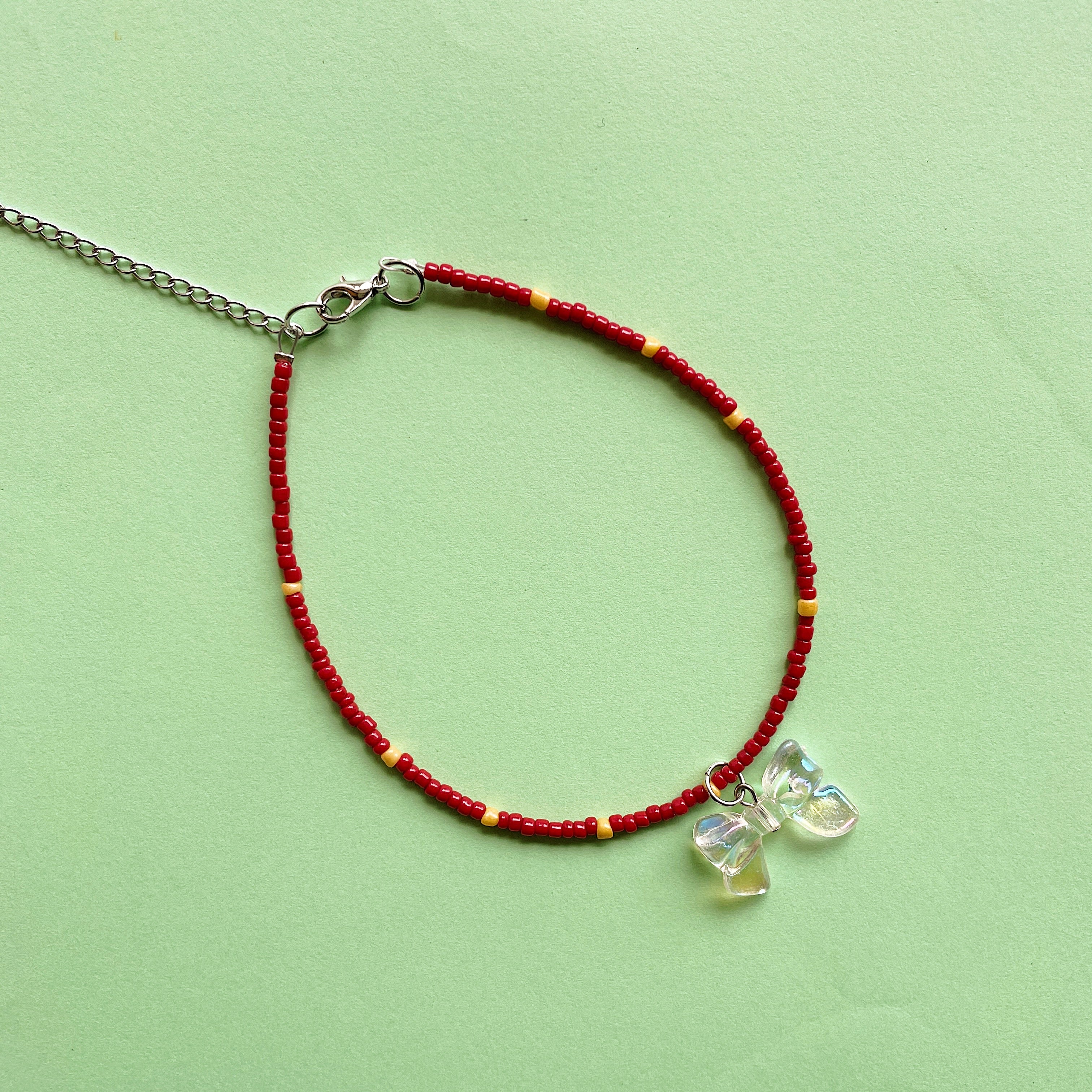 Clear bow anklet ✨