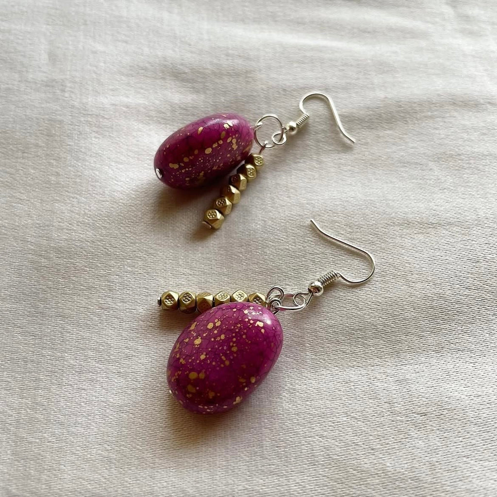 Big bean beaded earrings ✨