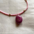 Big bean pink beaded necklace ✨