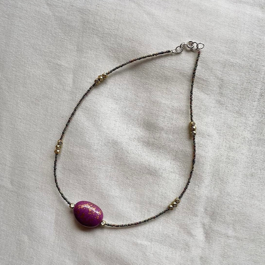 Big bean beaded necklace ✨
