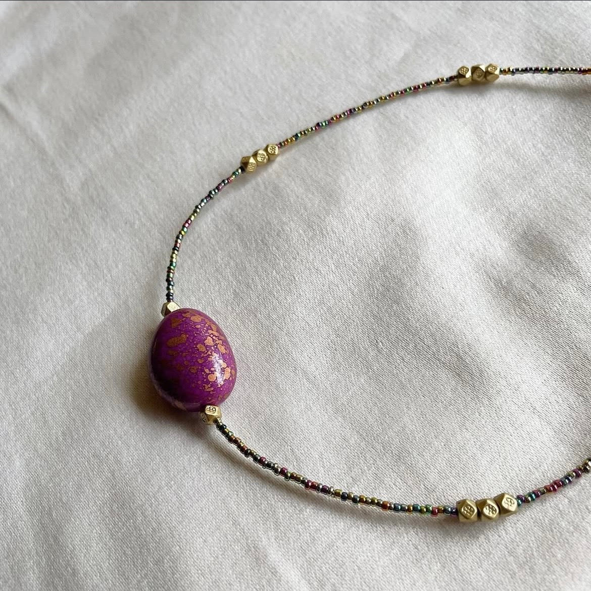 Big bean beaded necklace ✨