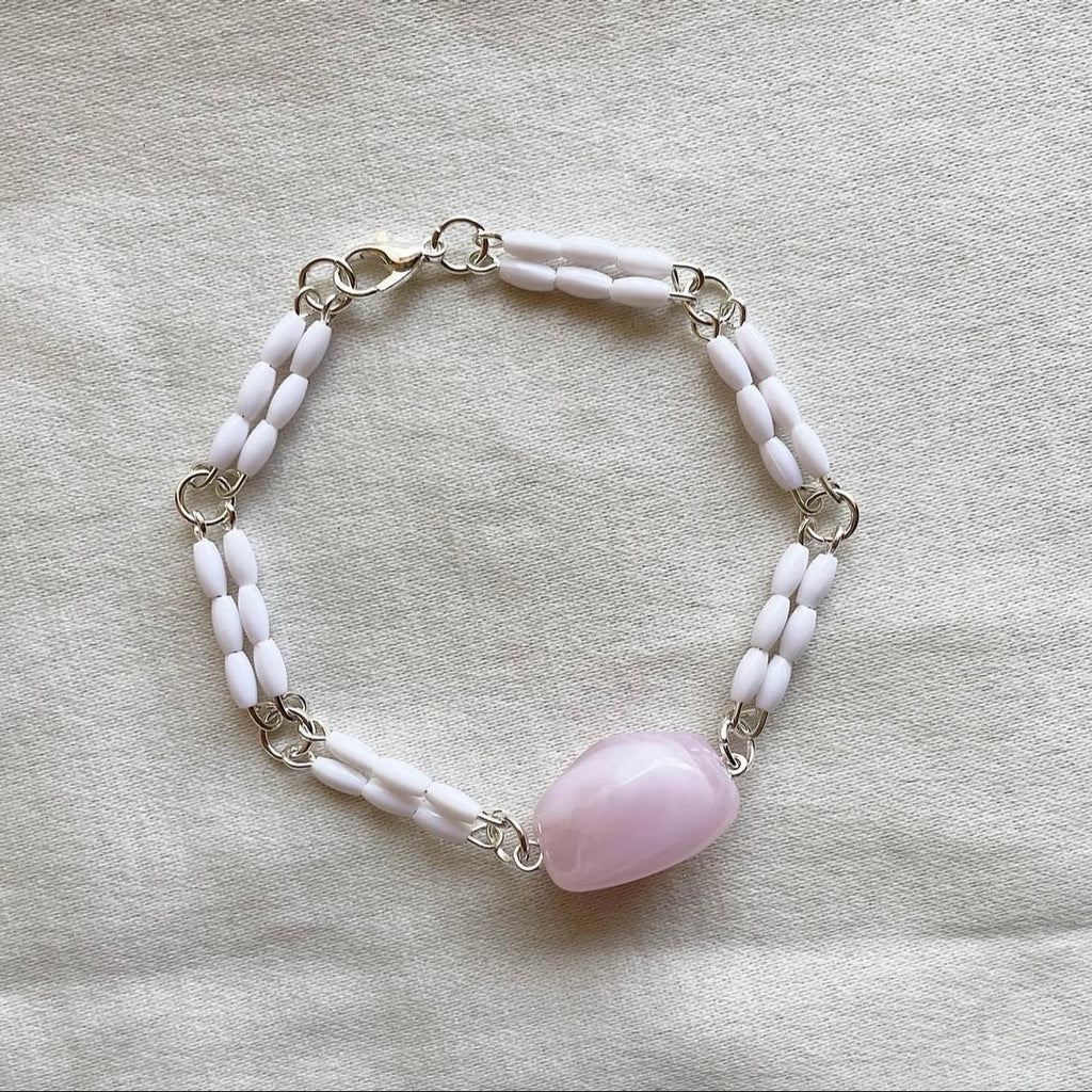 Rice & rose beaded bracelet ✨