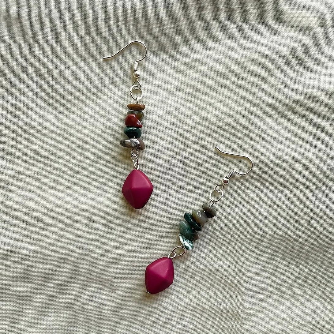 Earthy and ♦️ beaded earrings ✨