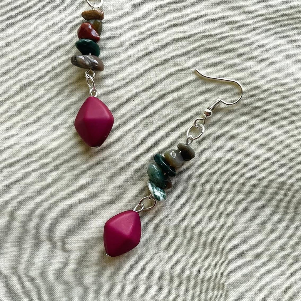 Earthy and ♦️ beaded earrings ✨