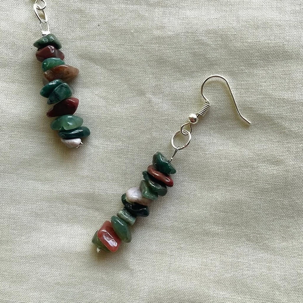 Stacked earthy beaded earrings ✨