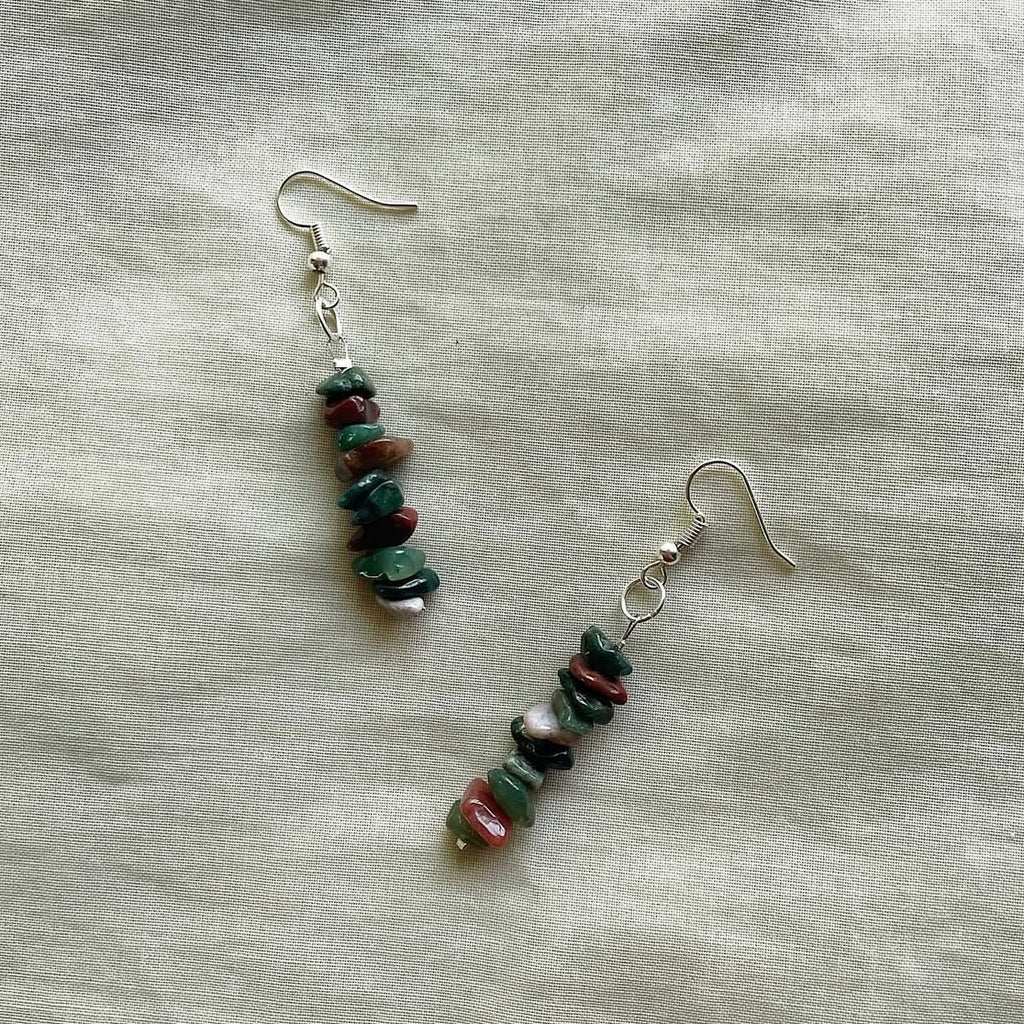 Stacked earthy beaded earrings ✨