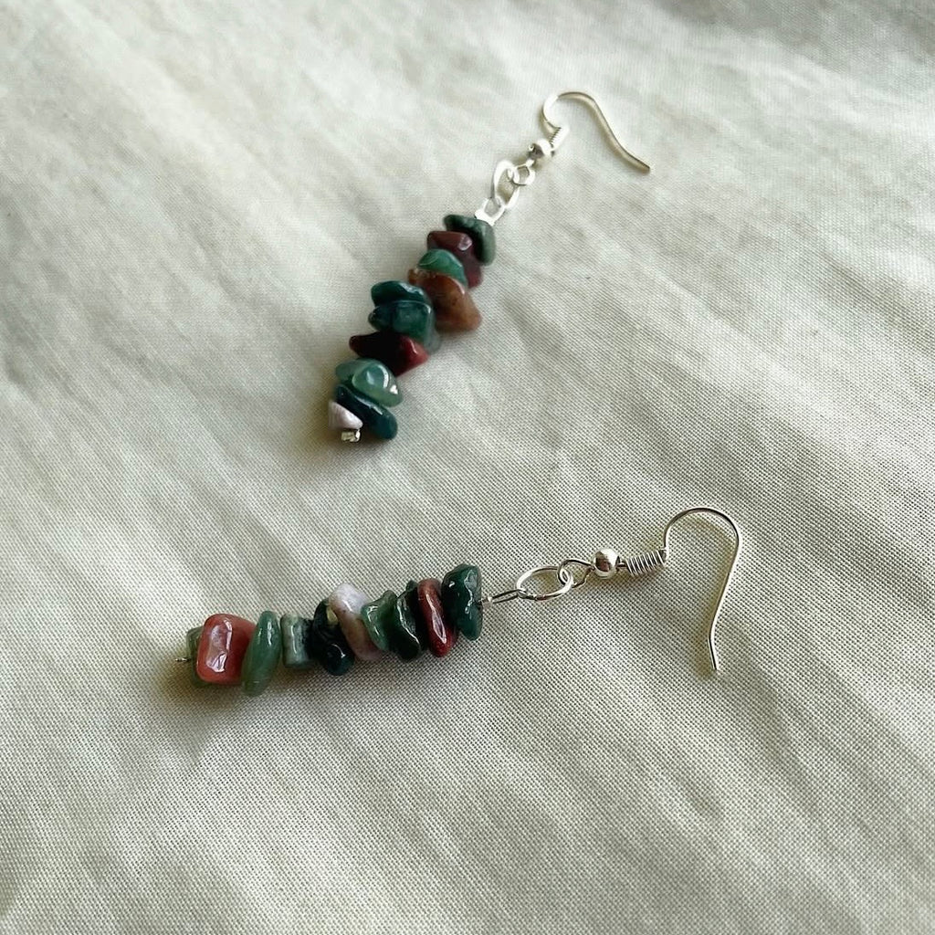 Stacked earthy beaded earrings ✨