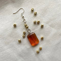Caramel and muted gold beaded earrings ✨