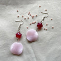 Strawberry and rose petal beaded earrings ✨