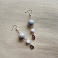 Shiny candy & cowrie beaded earrings ✨