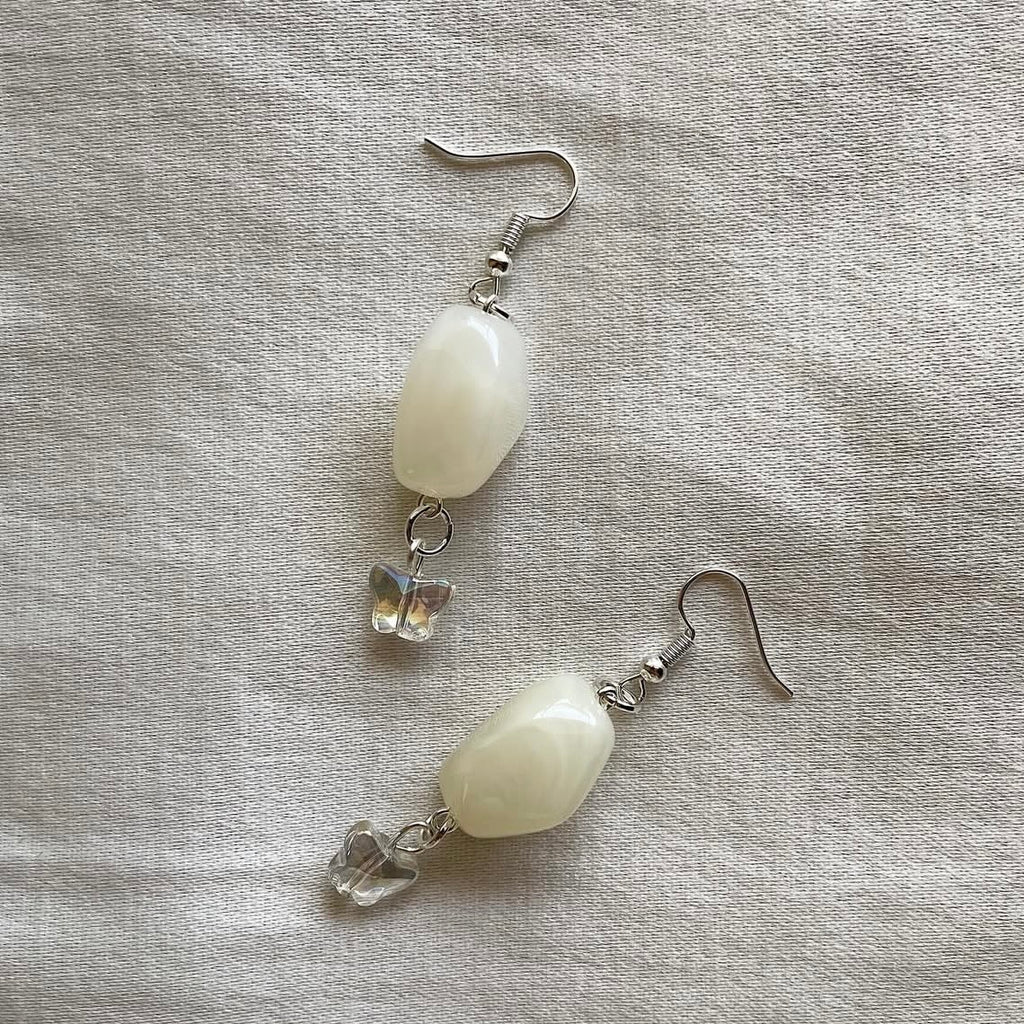 Milk + 🦋 beaded earrings ✨