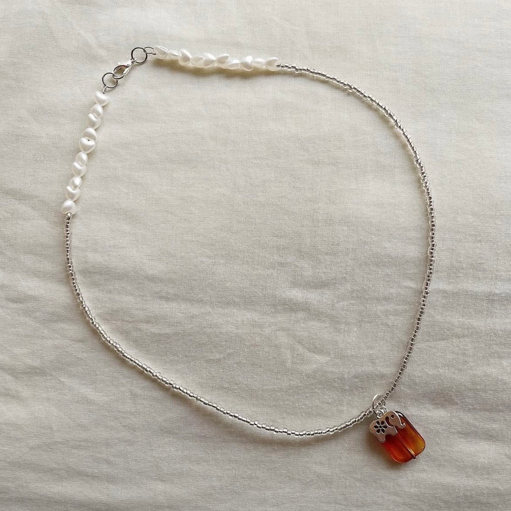 Caramel 🐘🤍 beaded necklace ✨