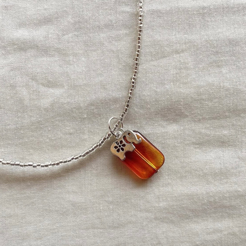 Caramel 🐘🤍 beaded necklace ✨