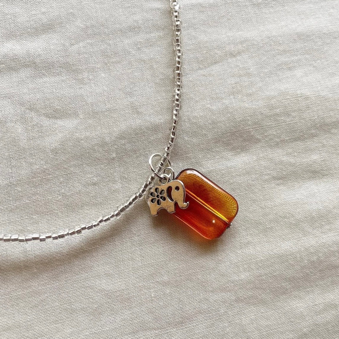 Caramel 🐘🤍 beaded necklace ✨