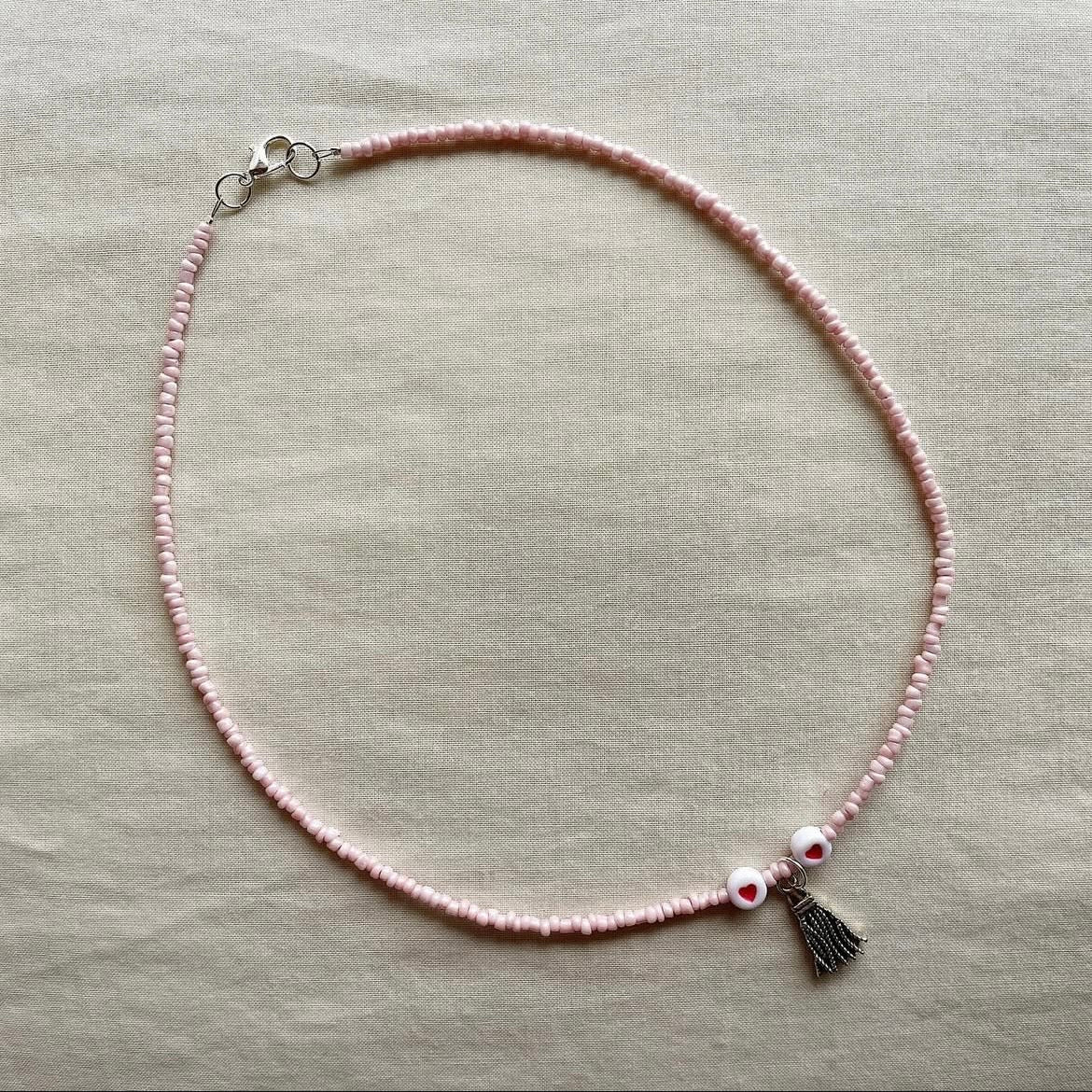 Tassel hearts beaded necklace ✨