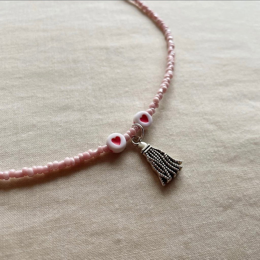 Tassel hearts beaded necklace ✨