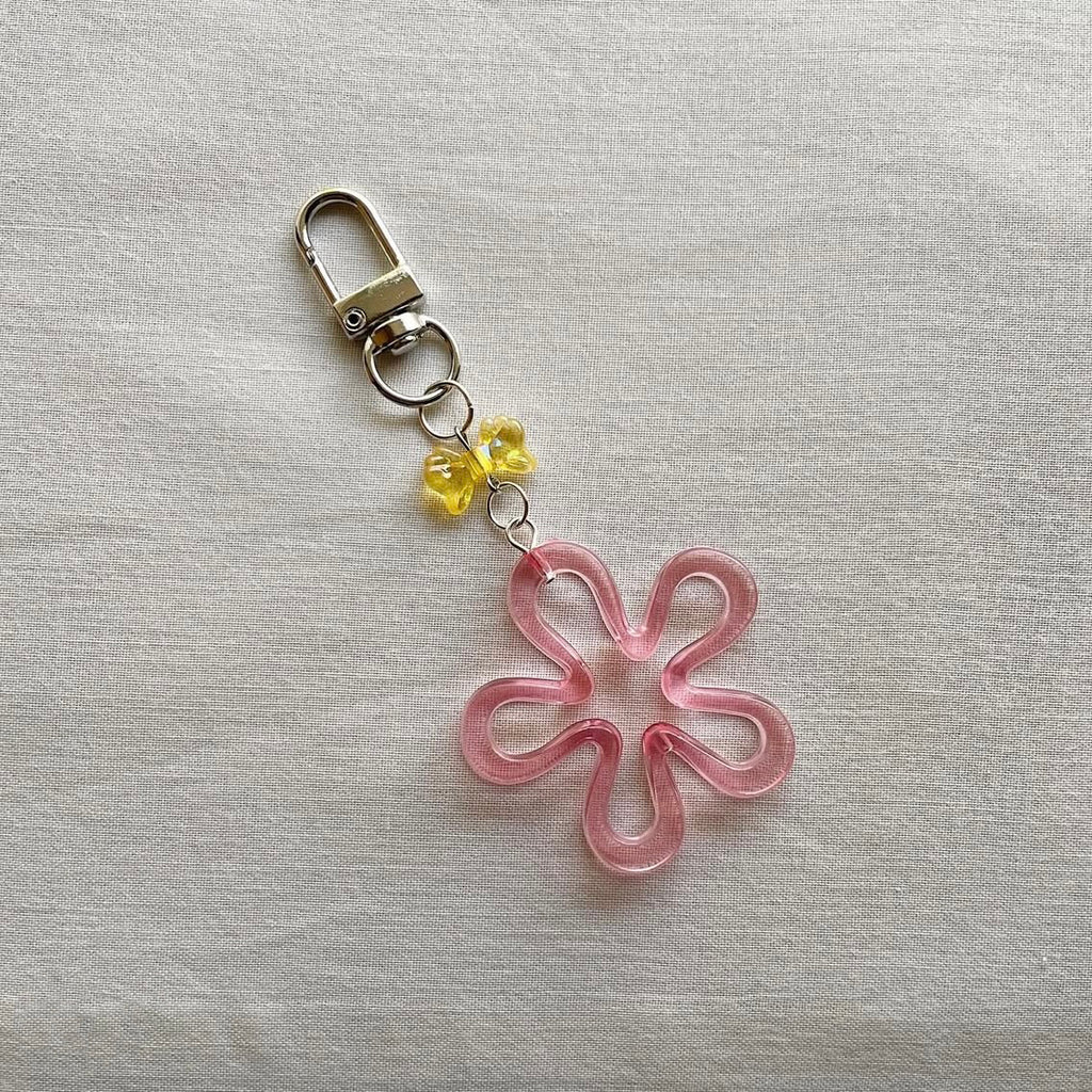 🎀 and pink flower keychain ✨