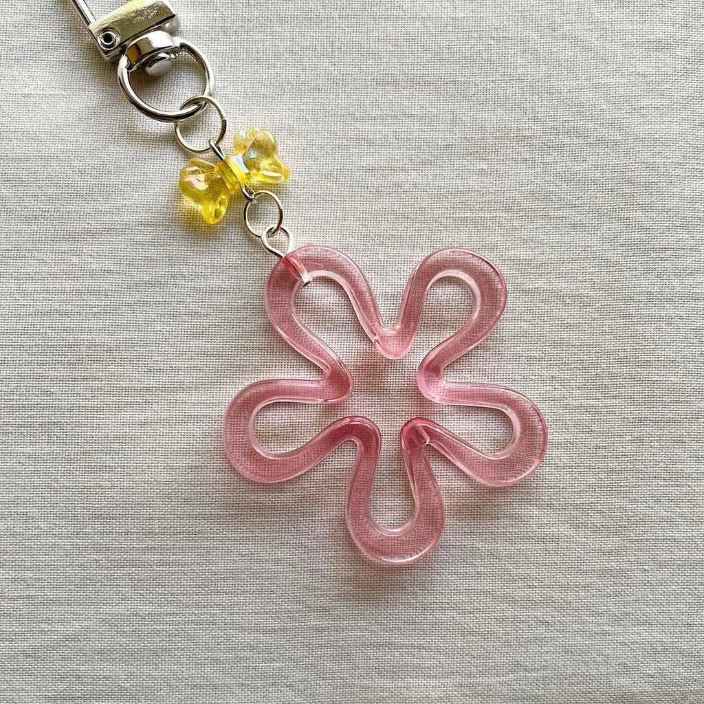 🎀 and pink flower keychain ✨