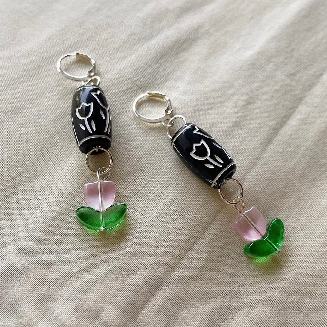 Double 🌷 beaded earrings ✨