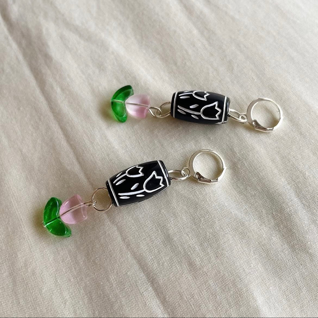Double 🌷 beaded earrings ✨