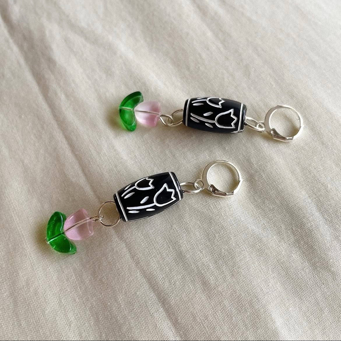Double 🌷 beaded earrings ✨