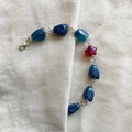 Blue glitter & pink star beaded bracelet ✨