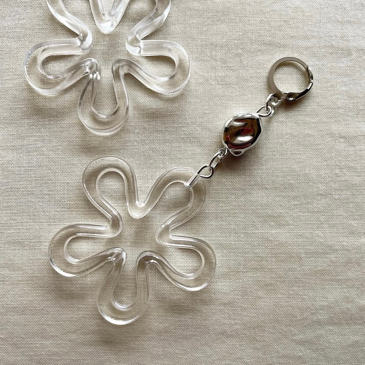 Big Flower beaded earrings ✨