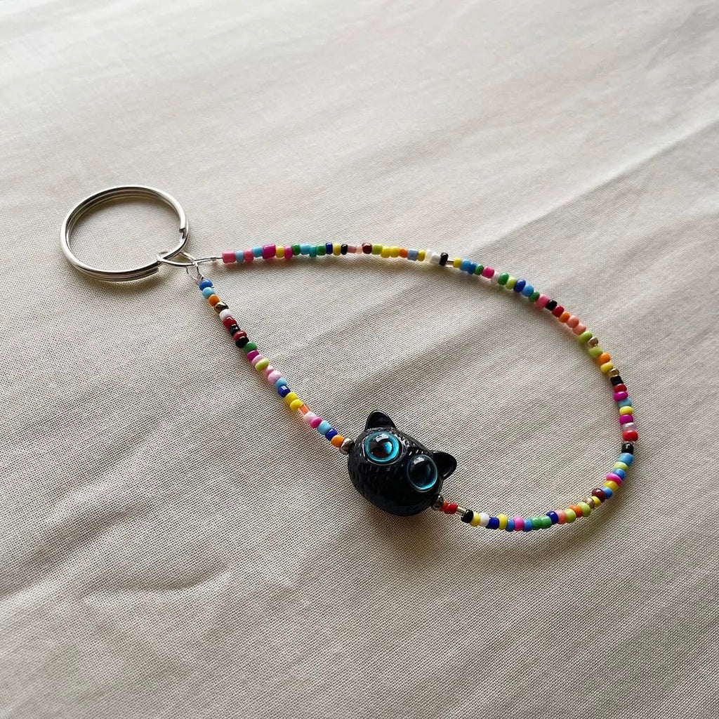 Multicoloured catto 🐈‍⬛ keychain ✨