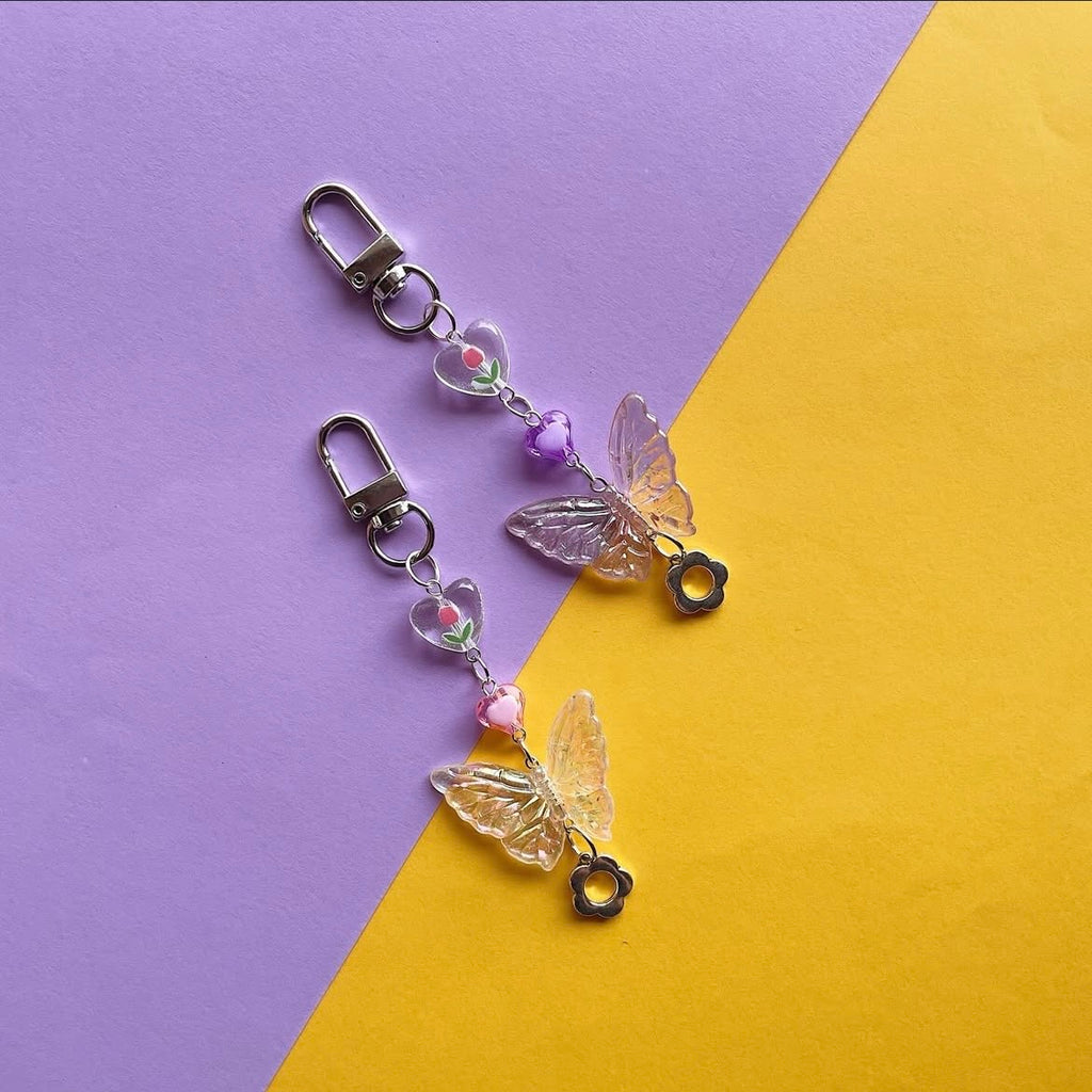 🌷+ ❤️ + 🦋 + 🌸 keychains ✨
