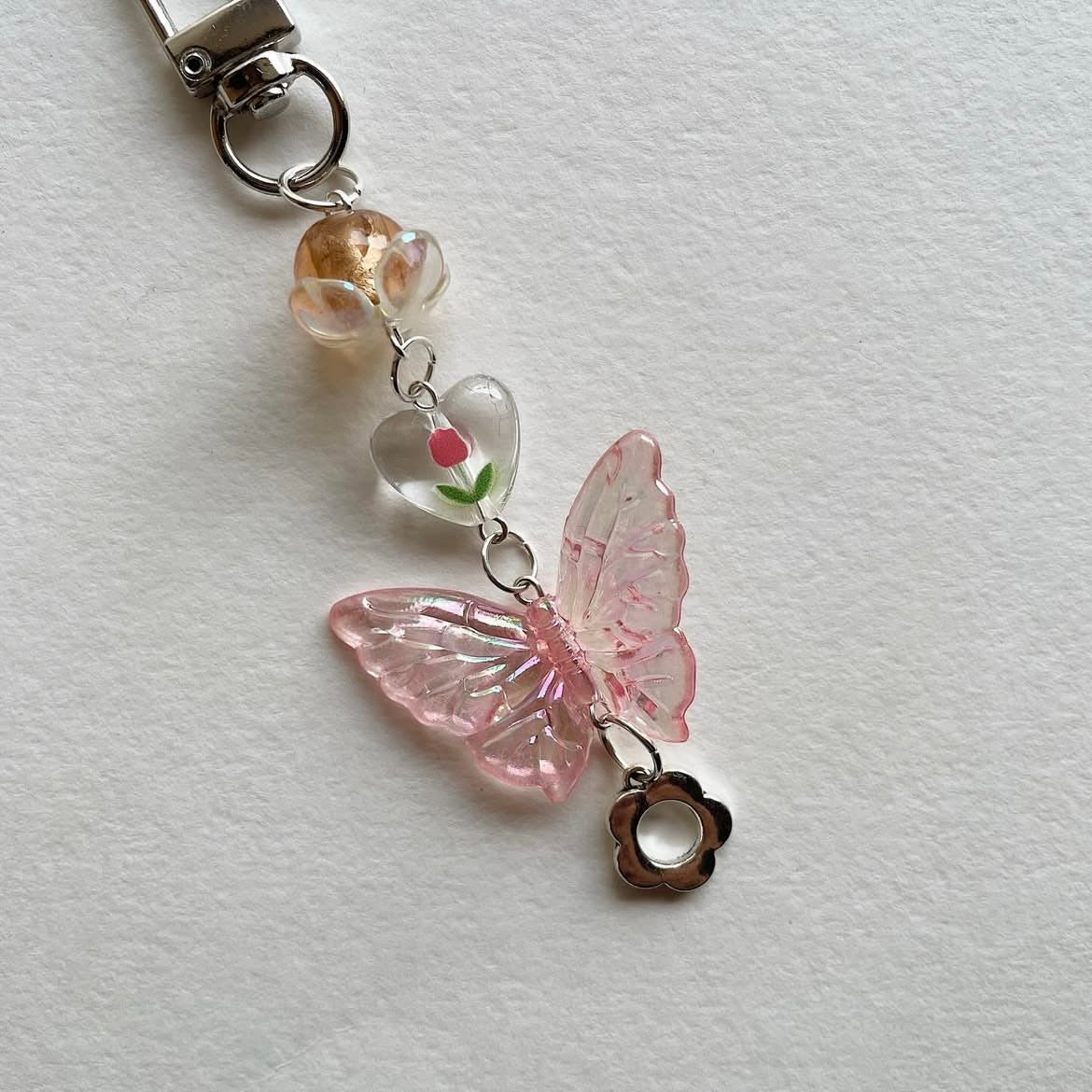 Pink butterfly keychain ✨