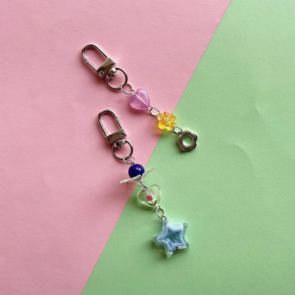 ⭐️ + 💜 + 🌼 keychains ✨