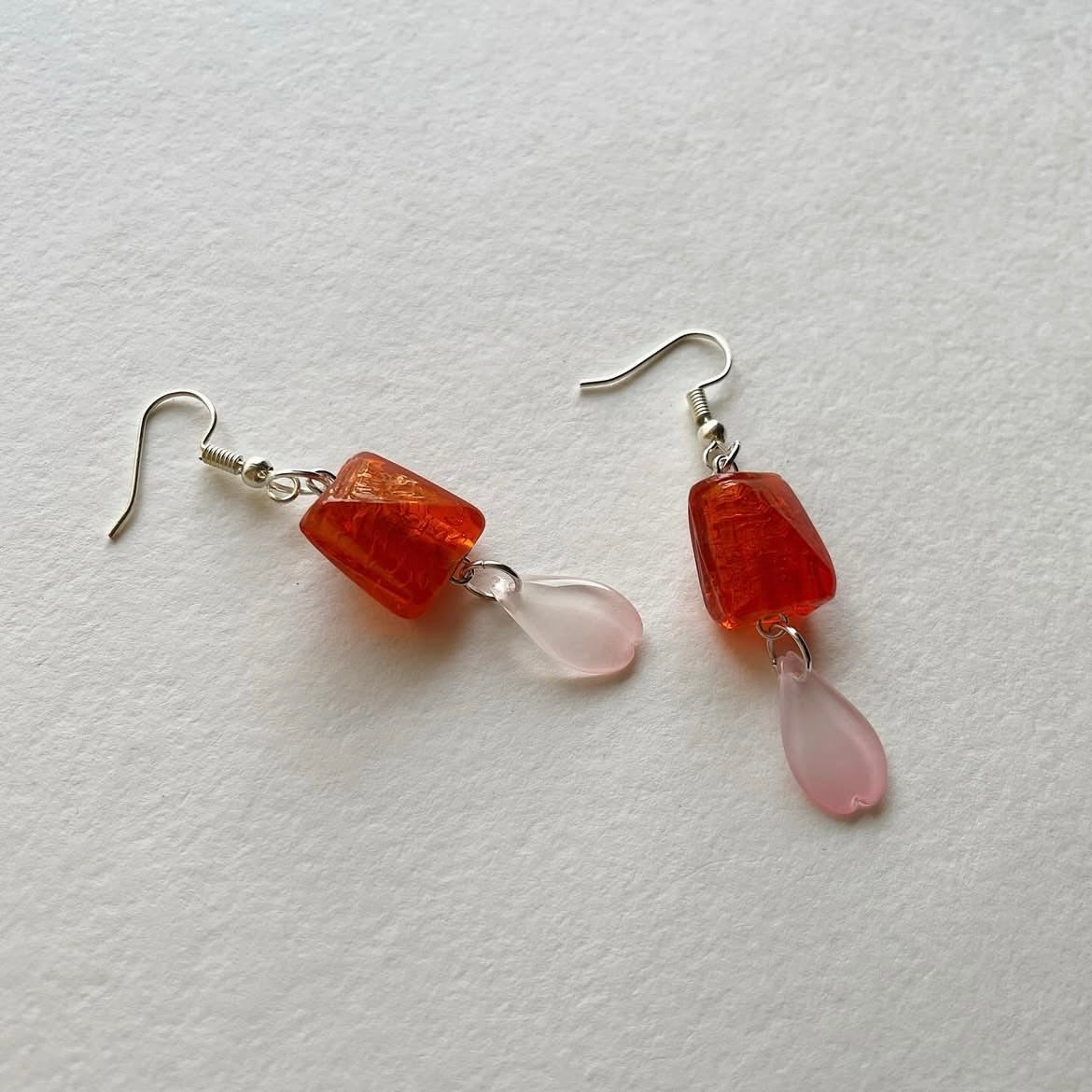 Tangerine + petal earrings ✨