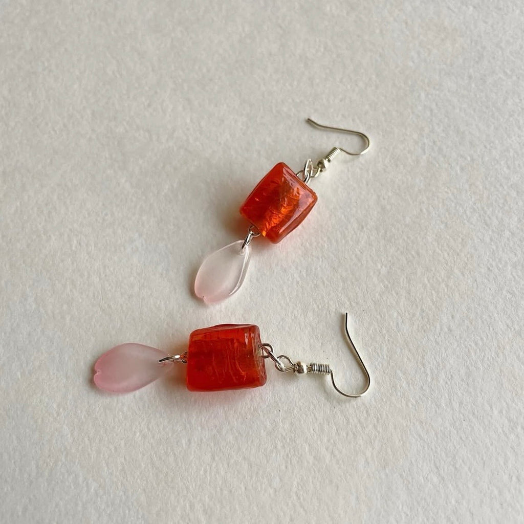 Tangerine + petal earrings ✨