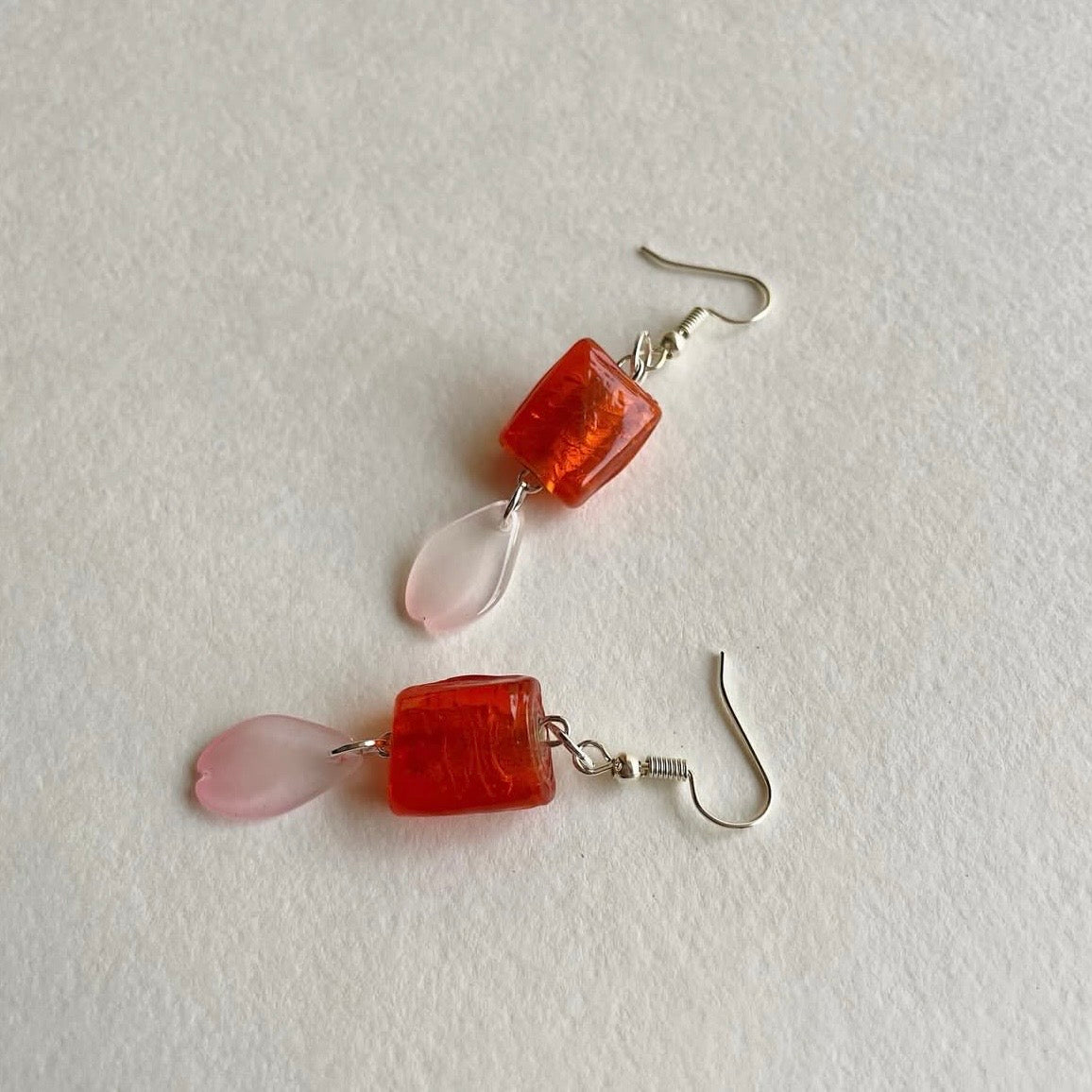 Tangerine + petal earrings ✨