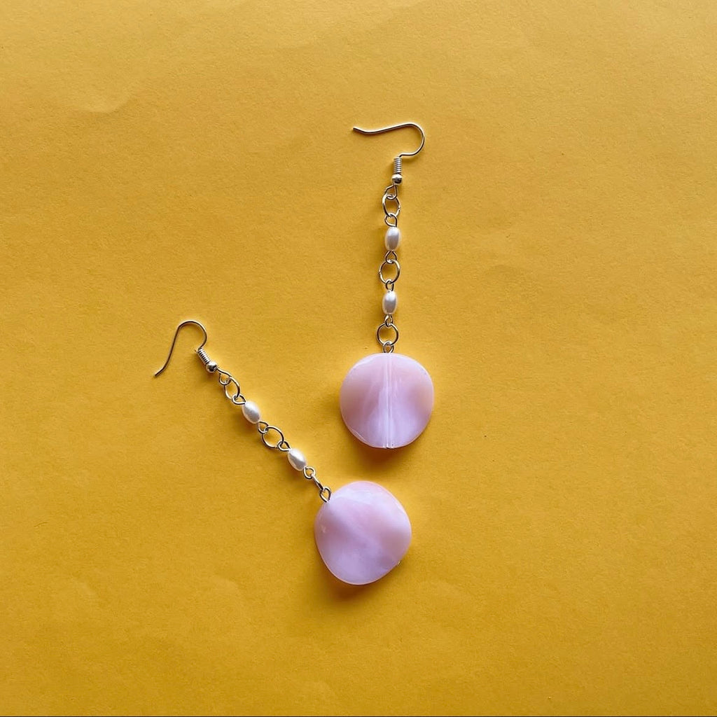 Rose petal longline earrings ✨