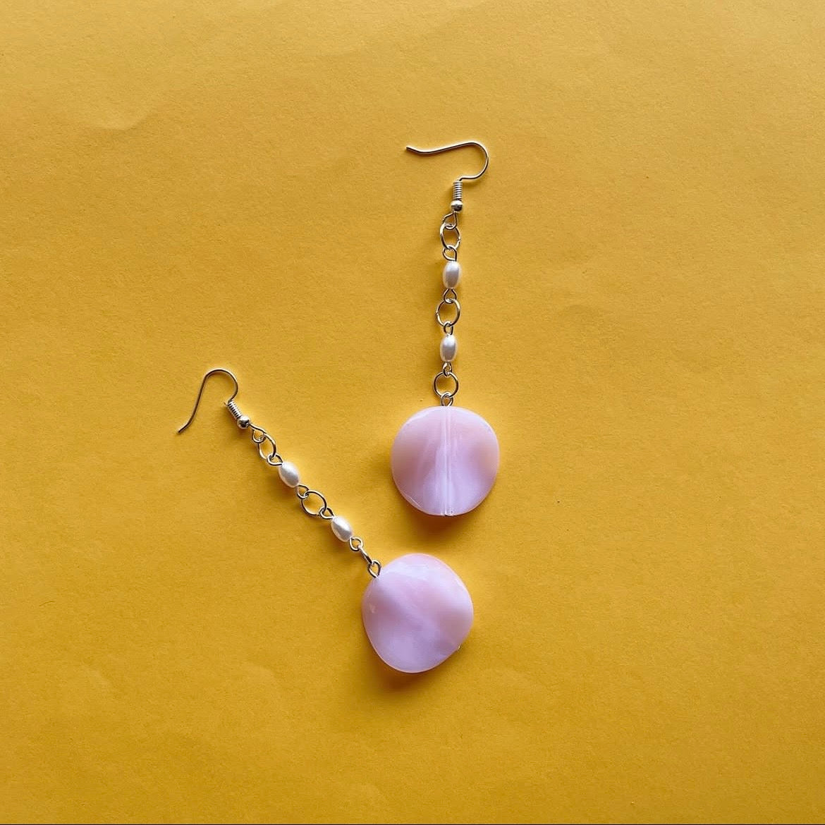 Rose petal longline earrings ✨